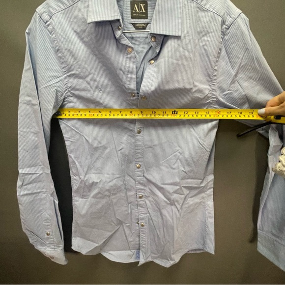COPY - Armani Exchange blue pinstripe button down collared business professiona… - Picture 11 of 12